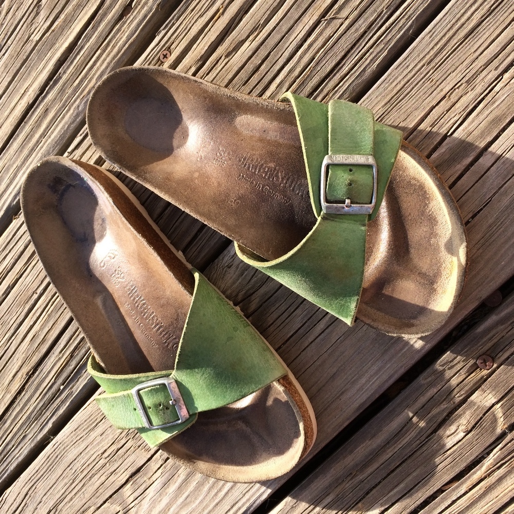 Birkenstock Madrid in Granny Apple Green Leather
